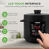 NutriChef Electric Pressure Cooker 6 Quart Capacity | 9 Function Digital Countertop Pressure Cooker | Adjustable Time & Temperature | Cook, Bake, Steam, & Braise | 13.1 x 11.4 IN | Black