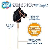 Stick Horse | Plush Handcrafted Hobby Horse Stick Pony Provides Fun Pretend Play for Toddlers & Preschoolers | Handsewn, Sturdy Wood, and Sound Effects (Black)