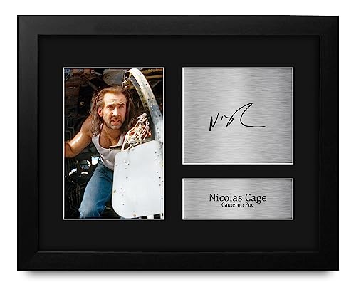 HWC Trading Nicolas Cage Con Air Framed Gifts Printed Signed Autograph Picture for Movie Memorabilia Fans - US Letter Size