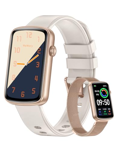 RUIMEN Fitness Tracker, Fitness Watches for Women Men with Heart Rate Monitor Blood Oxygen Sleep Tracker Pedometer, 1.47" Smart Watch Step Calorie Counter for Android iOS IP68 Waterproof (Starlight)