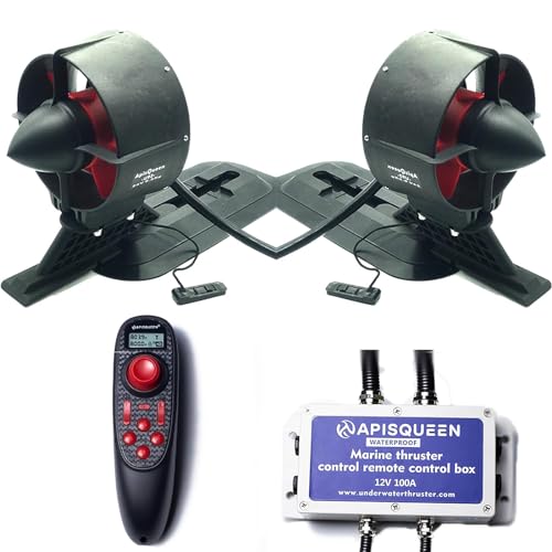 ApisQueen 12V 300KV Underwater Thruster U92 Set,with Remote Control and ESC,21.4Kg(47.2LBS) Thrust Brushless Motor,Trolling Motor,for Kayaks/Inflatable Boats/Paddle Boards