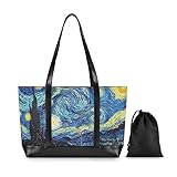 Star Night Laptop Tote Bag for Women Canvas Tote Bags Work Travel Handbag Purse