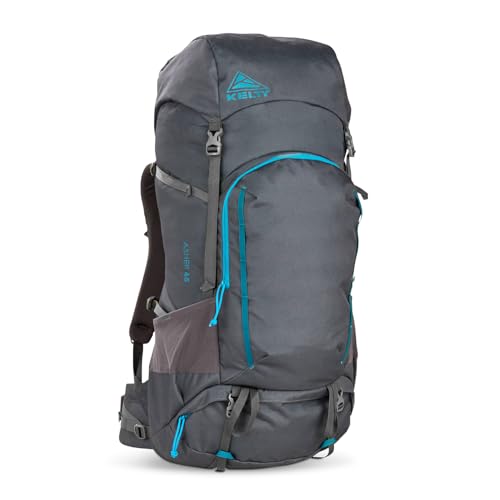Kelty Asher Day Hiking Pack, 18-85 Liter Capacity, Hiking, Backpacking, Travel Pack, Internal Frame 2023 Model (65L Beluga)