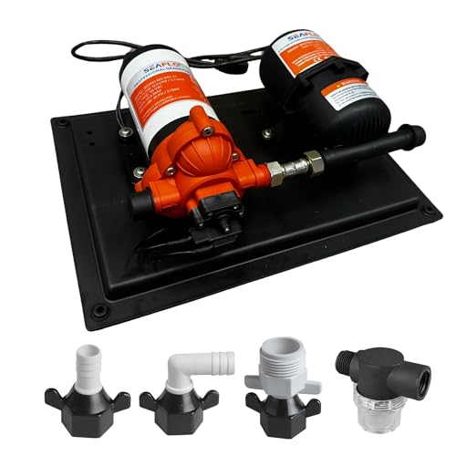SEAFLO 33 Series Water Pump and Accumulator Tank System - 115V, 3.3 GPM, 45 PSI, 0.2-Gallon Tank | Reduces Cycling | For Marine, RV, Off-Grid, and Home Use | 4-Year Warranty