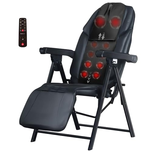 Ezencon Folding Massage Chair with Heat FR-M25D Full Body Massage Portable Adjustable Backrest Height Neck Position Suitable for Heights ranging from 59 inches to 79 inches