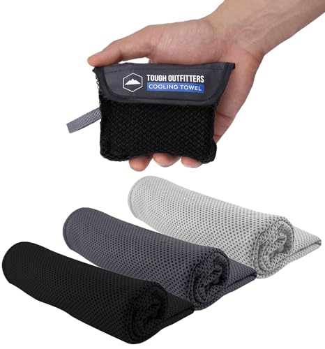 Tough Outdoors Cooling Towel - Cooling Towels for Neck & Face - Ice Wrap & Sweat Rag for Camping Gym Yoga & Sports - Workout Towel for Gym Sweat - Cool Towels for Extreme Heat