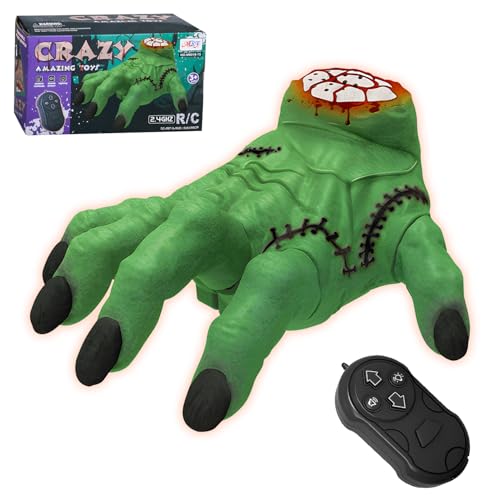 AMARONE Remote Control Crawling Hands Children's Toys - Spooky Action and Musical Effects, LED Lights, Toys 3 4 5 6 7 8 9 10 11 12 + Boys/Girls, Halloween Christmas Birthday Gift, Green