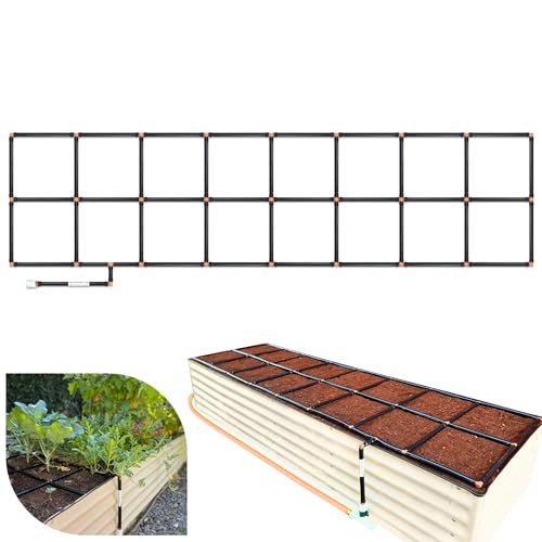 The Garden Grid | Preassembled Garden Watering System for Raised Beds | Drip Irrigation System & Soaker Hose Alternative | USA Made Quality That Lasts | Size: 2x8 -Dims: 22.5"x88"