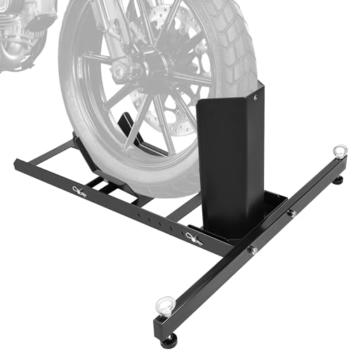 JY PERFORMANCE Motorcycle Wheel Chock, Universal Heavy Duty Front Wheel Stand for Trailer, Cruiser, Sports & Dirt Bikes, 1800 lb Capacity Adjustable Wheel Stand for 15"-22" Wheels