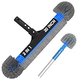 TidyMister 20'' 2 in 1 Pool Brush Head Cobweb Duster Heavy Duty Pool Cleaning Detachable Round Brush with EZ Clip & Wavy Nylon Bristles for Inground Pool & Above-Ground Pool (Without Pole)