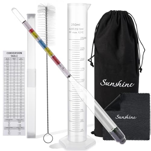 AOZ LIbei Hydrometer Mead Wine Beer Brewing Ale Making Kombucha Kit,Alcohol Tester Accessories Moonshine Still Kit Complete for Home Test Equipment-Specific Gravity Abv Tester