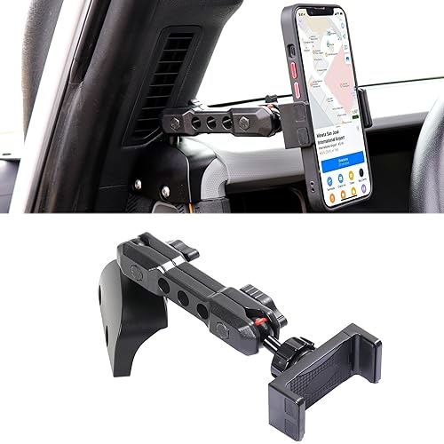 RERPRO Dash Phone Mount Holder Driver Side Compatible with 2021 2022 2023 2024 2025 New Ford Bronco 2/4 Door Interior Accessories Dashboard Cell Phone Stand 360° Adjustable Aluminum Smartphone Bracket
