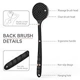 3 PCS Silicone Bath Brush Set,Back Scrubber & Body Brush & Face Brush Set, Super-Exfoliating & Lathering Body Scrubber, Shower Brush, Face Scrubber Combination for HomeBathroom Hotel Travel.(Black)