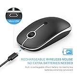 Type C Wireless Mouse，Vssoplor USB C MacBook Wireless Mouse Dual Mode 2.4G Cordless Mice with Nano USB and Type C Receiver Compatible with PC, Laptop, MacBook and All Type C Devices-Black and Silver