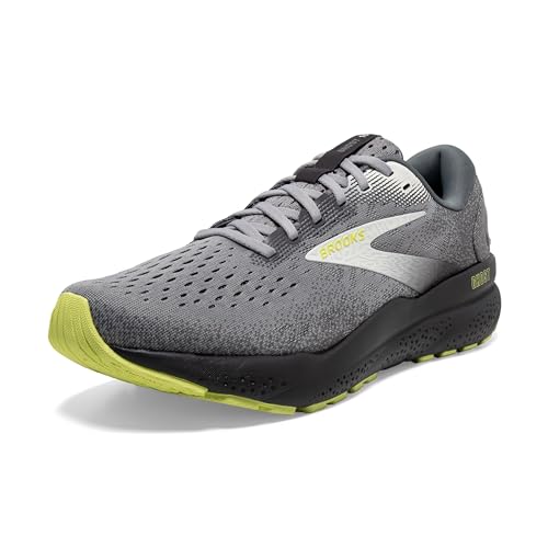 Brooks Men’s Ghost 16 Neutral Running Shoe - Primer/Grey/Lime - 11 Medium