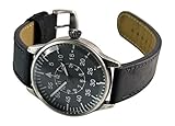 Mil-Tec Vintage Aviator Watch Black Dial Quartz Mens Flieger Pilot World War 2 Wristwatch