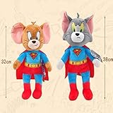 Zgwafdww Cat with Mouse Plush Toy Set - 15'' Tom & 12.6'' Jerry - Perfect for Kids - Birthday Party Supplies - Soft Cat & Mouse Plush Toys