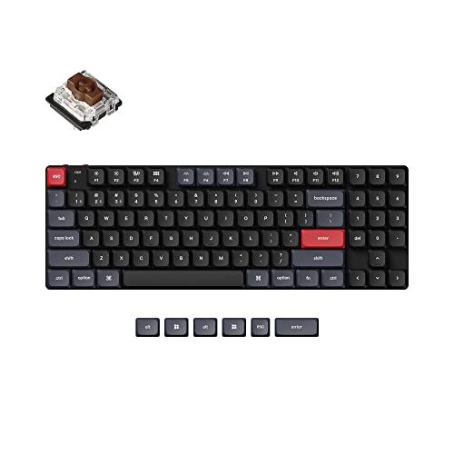 Keychron K13 Pro QMK/VIA Wireless Mechanical Keyboard TKL Layout with Numpad Custom Programmable Macro RGB Backlit Ultra-Slim with Low-Profile Gateron Brown Switch Compatible with Mac Windows Linux