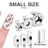 MIKEDE 36Pcs Magnets, 3 Different Size, Heavy Duty Rare Earth Magnets with Hole, Small Permanent Round Neodymium Disc Countersunk Hole Magnets for Locker, Tool Storage, DIY, Crafts (Screws Included)