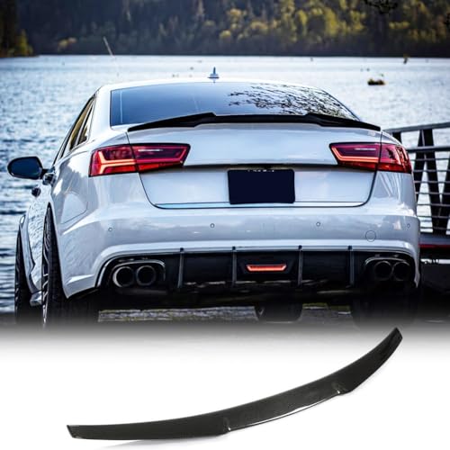 A6 Carbon Fiber Trunk Spoiler Compatible with 2012-2018 Audi A6 S6 C7 Sedan Trunk Exterior High Kick Tail Deck Lid Wing Lip Factory Outlet
