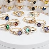 YITANA Fashion Wholesale Lots 100pcs,Bulk Rings Colorful Rhinestone Ring for Boutique Resale (100PCS)