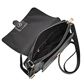 Fossil Women's Kinley Leather Small Crossbody Purse Handbag, Black (Model: ZB7878001)