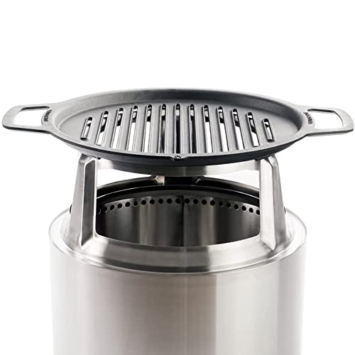Solo Stove Bonfire Grill Top and Hub, Cast Iron Cooktop with Stainless steel Hub for 8” Elevation, Addition for Bonfire Fire Pit, Weight: 20 lbs, Diameter: 17.5"