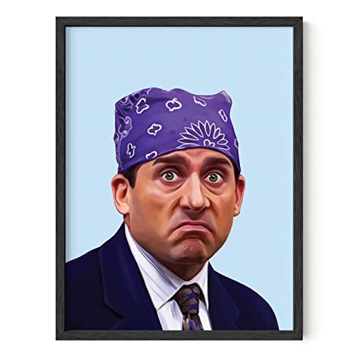 HAUS AND HUES Michael Scott Poster, The Office Gifts, Michael Scott Meme, Office Decor, Bathroom Wall Art (Black Frame, 12x16)