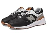 New Balance Men's 997 Spikeless Golf Shoe, Black/White, 10.5