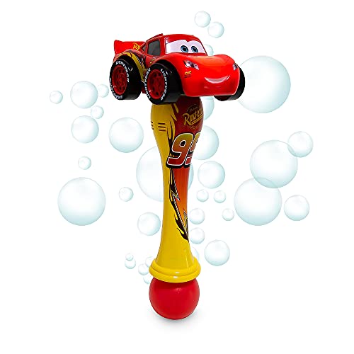 Disney Store Official Cars Lightning McQueen Light-Up Bubble Wand – Interactive LED Toy, Perfect for Kids & Fans, Authentic Movie Design, Ideal Outdoor Play & Parties, Durable and Safe for All Ages