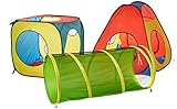 UTEX 8 in 1 Pop Up Children Play Tent House with 4 Tunnel, 4 Tents for Boys, Girls, Babies and Toddlers for Indoor and Outdoor Use