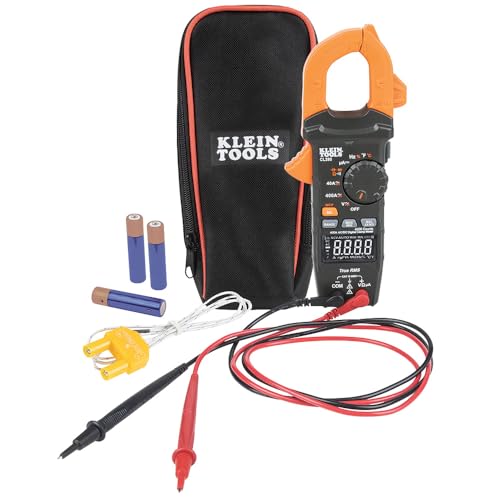 Klein Tools CL390 AC/DC Digital Clamp Meter, Auto-Ranging, 400 Amp, NCVT Tester, Hi-Viz LCD Display, TRMS, Continuity Resistance, Temperature and More
