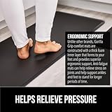 GORILLA GRIP Set of 2 Soft Anti Fatigue Mats for Kitchen Floor, 17x29 + 17x59, Stain and Scratch Resistant, Waterproof Ergonomic Standing Office Desk Mat, Supportive Memory Foam Rug, 1/2" Thick, Black