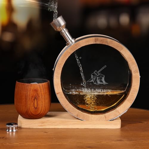 WALNDUX Luxury Visual Oak Barrel for Bourbon Whiskey for Men American White Oak Enhances Flavor Great Bourbon Whiskey Gifts for Men, Dad, or Brother, Father's Day, Birthday Gifts