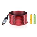 USB AAA Battery Eliminator Replace Kit 5V to 3V Power Supply Converter 2 AAA Connect Cable 78INCH (2AAA-3V)