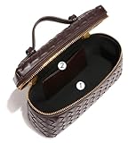 Trendy Woven Crossbody Purse Square Box Bags Women Shoulder Bag Cute Satchels Mini PU Leather Top-Handle Tote Handbag