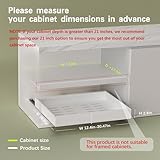 Seinloes 1 Pack Expandable Pull Out Cabinet Organizer 16.5" Deep, Upgrade 3 Slide Rails Slide Out Drawer for Kitchen Cabinets, No Drill Roll Out Shelf Adhesive, Adjustable Width 12.2"-20.4" White