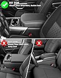 KBH Center Console Armrest Cover for Nissan Titan 2016-2024, Bucket Seat, Vinyl Leather Car Arm Rest Protector, Anti-Scratch, Black