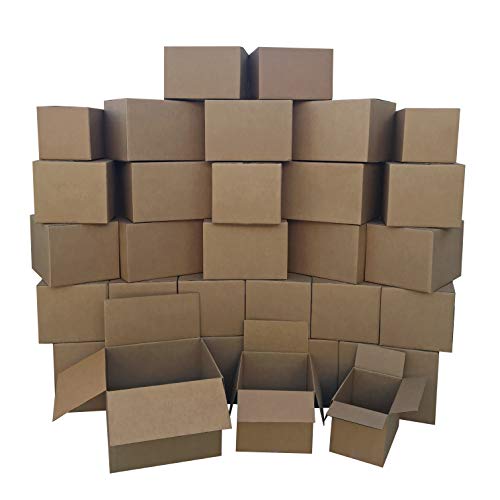 Amazon Basics Cardboard Moving Boxes in Small, Medium and Large Sizes (Assorted), Pack of 30, Brown