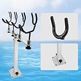 Mojiate Made PVC Coated Fishing Rod Holder Aluminum Fishing Rod Bracket Sure Grip Pole Support for Boat, Ship, Yacht and More