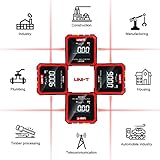 UNI-T Digital Angle Finder Magnetic Angle Cube Gauge LM320B, Rechargeable Digital Inclinometer Laser Level box, Woodworking Measurement Tool with LCD and Backlight