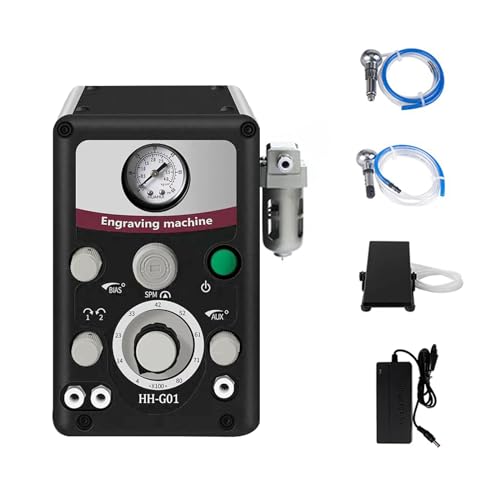 Pneumatic Jewelry Engraver Machine Dual-Head 400-8000 RPM Hand Engraving Machine for Jewelry and Metal Crafting Pneumatic Impact Engraver Machine