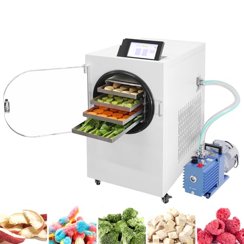 HNZXIB 4-Layer Tray Freeze-Drying Area 0.46㎡Freeze Dryer|Freeze Dryer Machine for Home|Home Freeze Dryer,Food Grade Freeze-Dried Fruit|Candy|Fish|Milk a Variety of High-Moisture Ingredients 110V