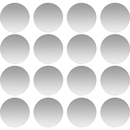 Phone Metal Plates for Magnetic Car Mount, Wall, Phone Holder. Replacement Set of 16 Silver Round Iron Discs Without Holes. 3M Adhesive Thin Steel Cell Phone Case Back Magnet Stickers 16 Pack.