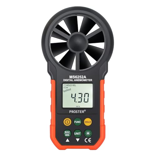 Proster Handheld Digital Anemometer - Portable Wind Speed Meter CFM Meter Wind Gauge Air Volume Measure with LCD Backlight for Outdoors Sailing Surfing Fishing