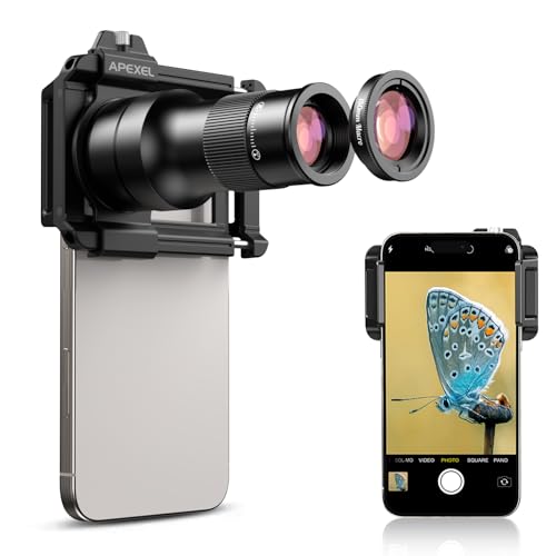 Evil eye 2 in 1 Phone Camera Lens Kit, 6X Telephoto Lens & 150mm Macro Lens with Universal Lens Clip, Phone Lens Attachment for iPhone and Andriod