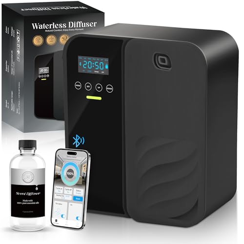 Hotel Collection Diffuser, House Scent Machine, 10000 Sq.Ft of Coverage, 500ml Large Capacity Aromatherapy Machine, Scent Diffusers for Home Large Room, Office Waterless Essential Oil Diffuser