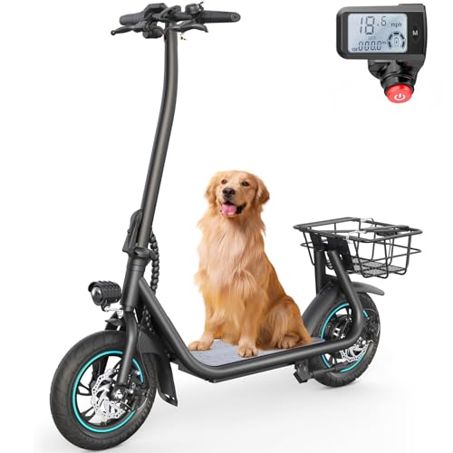 URBANMAX X2 Electric Scooter for Adults with Basket, 12" Adult Electric Scooters for Teens with Max 20 Miles & 18.6MPH Power by 550W, Foldable Electric Scooter for Commuting-Black