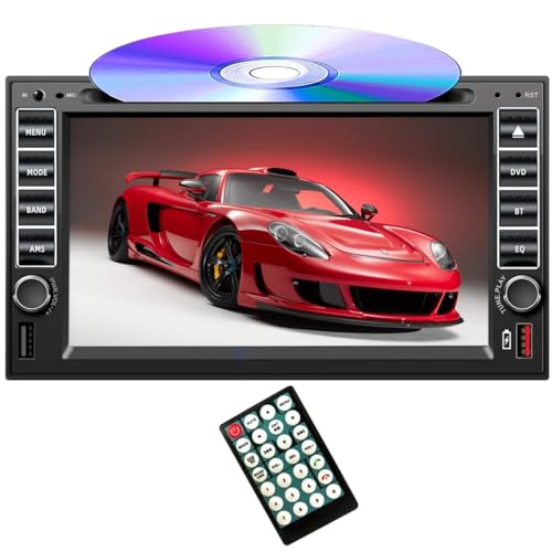 Polarlander 2 Din 7'' Car DVD CD Player Universal Bluetooth Car Radio in Dash 6.5 Inch Touch Screen Car Stereo Audio DVD/USB/SD Player Bluetooth Hands Free