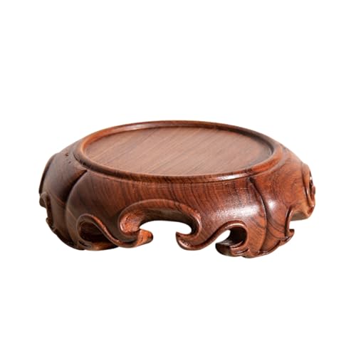 GOLDY&WENDY Wooden Antique Display Base Decor Buddha Statue Sculpture Collected Stone Crafts Rosewood Pedestal Stand